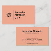 Carte De Visite Comptable de logo moderne Elegant Chic Numbers (Devant / Derrière)