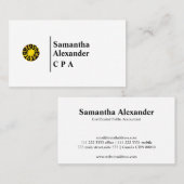 Carte De Visite Comptable de logo moderne Elegant Chic Numbers (Devant / Derrière)