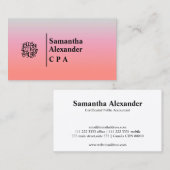 Carte De Visite Comptable de logo moderne Elegant Chic Numbers (Devant / Derrière)