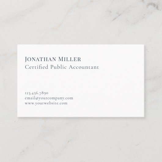 Carte De Visite Comptable de luxe simple CPA (Devant)