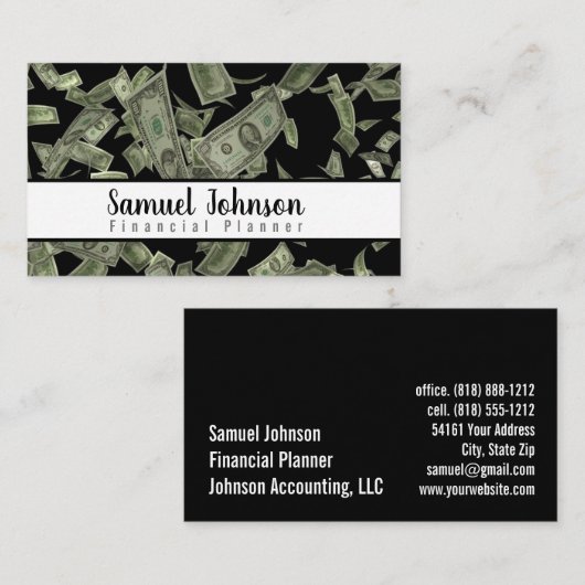 Carte De Visite Comptable de planificateur financier professionnel (Devant / Derrière)