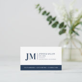 Carte De Visite Comptable d'entreprise moderne Marque de monogramm (Debout devant)