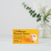 Carte De Visite Comptable d'épargne du conseiller financier jaune (Debout devant)