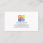 Carte De Visite Comptable des bordures de numéro élégant (Dos)