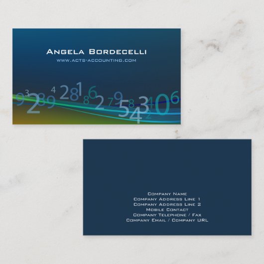 Carte de visite comptable des numéros de suivi (Devant / Derrière)