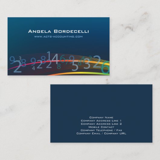 Carte de visite comptable des numéros de suivi (Devant / Derrière)