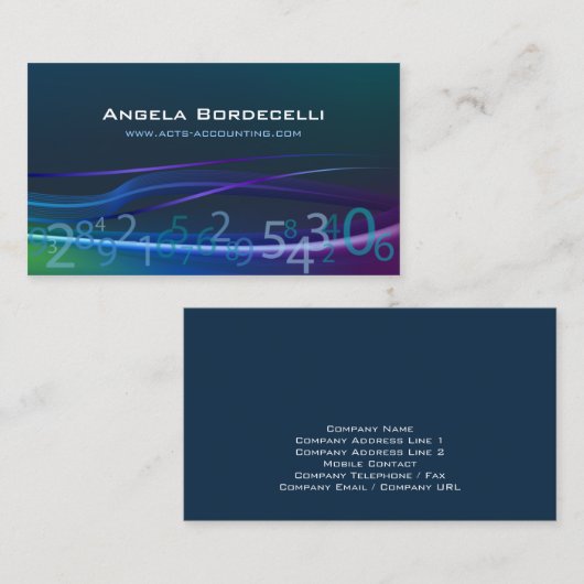 Carte de visite comptable des numéros de suivi (Devant / Derrière)