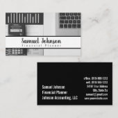 Carte De Visite Comptable du planificateur financier Gestion du pa (Devant / Derrière)