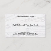 Carte de visite comptable du préparateur fiscal (Dos)