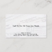 Carte de visite comptable du préparateur fiscal (Dos)