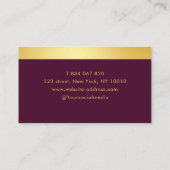 Carte De Visite Comptable Élégant Bourgogne Et Or (Dos)