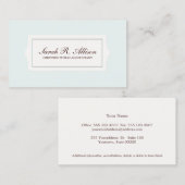 Carte De Visite Comptable élégant Style Plaque Bleu clair (Devant / Derrière)