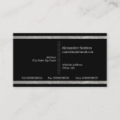 Carte De Visite Comptable en gris argenté, noir en bandes vertical (Dos)