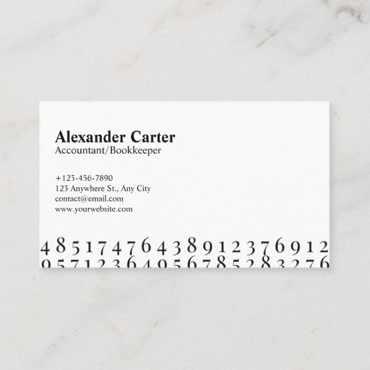 Carte De Visite Comptable et comptable Finance professionnelle (Dos)