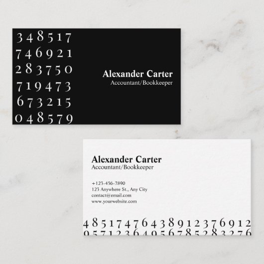 Carte De Visite Comptable et comptable Finance professionnelle (Devant / Derrière)