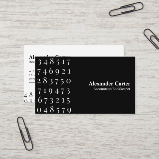 Carte De Visite Comptable & Expert-Comptable Finance Professionnel (Devant/Arrière en situation)