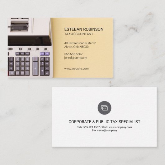 Carte De Visite Comptable fiscal | Ajout d'une machine (Devant / Derrière)