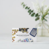 Carte De Visite Comptable fiscal et experts financiers calculateur (Debout devant)