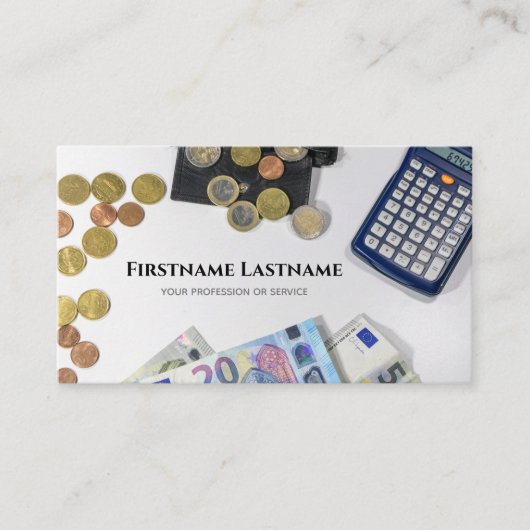 Carte De Visite Comptable fiscal et experts financiers calculateur (Devant)