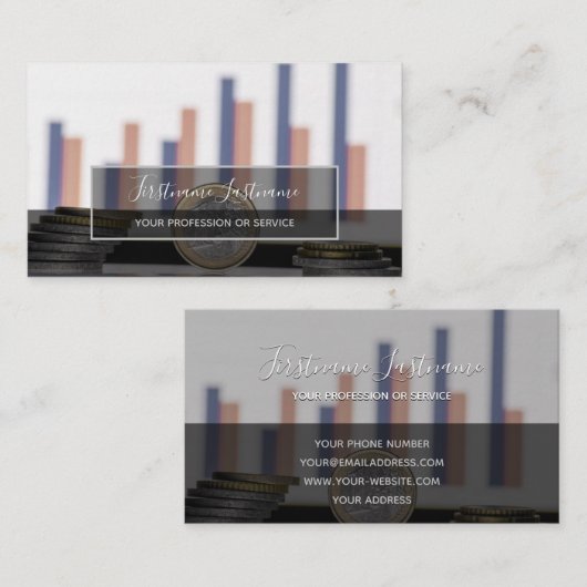 Carte De Visite Comptable fiscal et experts financiers en devises (Devant / Derrière)