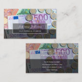 Carte De Visite Comptable fiscal et experts financiers euro argent (Devant / Derrière)