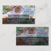 Carte De Visite Comptable fiscal et experts financiers euro argent (Devant / Derrière)