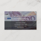 Carte De Visite Comptable fiscal et experts financiers euro argent (Dos)
