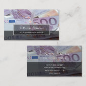 Carte De Visite Comptable fiscal et experts financiers euro argent (Devant / Derrière)