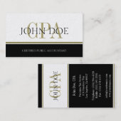 Carte De Visite Comptable fiscal Grilles d'or CPA (Devant / Derrière)