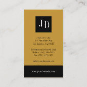 Carte De Visite Comptable fiscal Noir/Or (Dos)