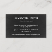 Carte De Visite Comptable fiscal pour monogramme noir (Dos)