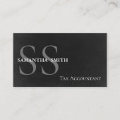 Carte De Visite Comptable fiscal pour monogramme noir (Devant)