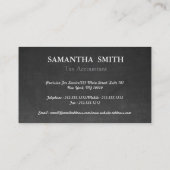 Carte De Visite Comptable fiscal pour monogramme noir (Dos)