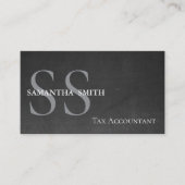 Carte De Visite Comptable fiscal pour monogramme noir (Devant)