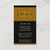 Carte De Visite Comptable fiscal S Bande CPA D Or (Dos)