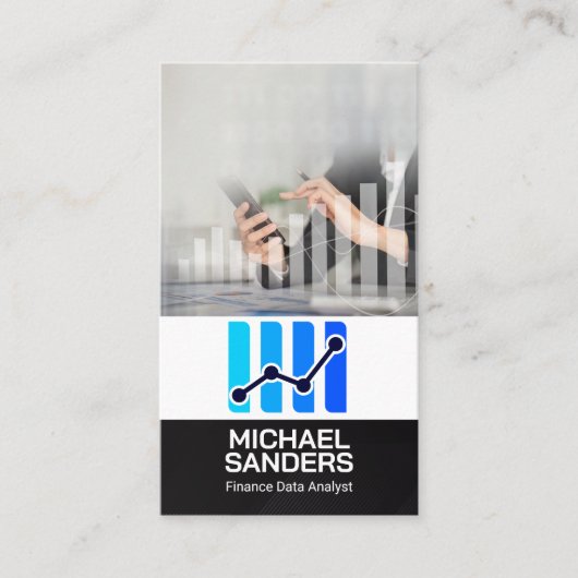Carte De Visite Comptable | Graphique financier | Données (Devant)