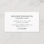 Carte De Visite Comptable Marble Gold Typographie (Dos)