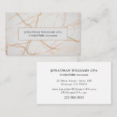 Carte De Visite Comptable Marble Gold Typographie (Devant / Derrière)