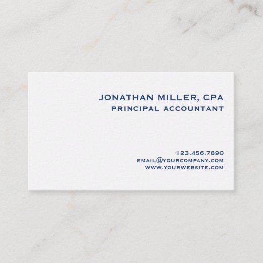 Carte De Visite Comptable minimaliste simple (Devant)