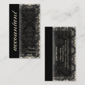 Carte de visite comptable - Modèle de Damas classi (Devant / Derrière)