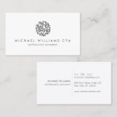 Carte De Visite Comptable moderne, Comptabilité gris/blanc (Devant / Derrière)