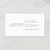 Carte De Visite Comptable moderne, Comptabilité gris/blanc (Dos)