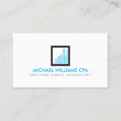 Carte De Visite Comptable moderne, Logo financier en bleu (Devant)