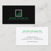 Carte De Visite Comptable moderne, Logo financier en vert/noir (Devant / Derrière)