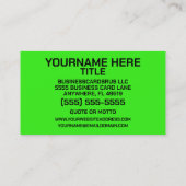 Carte De Visite Comptable Moderne Neon Green (Dos)