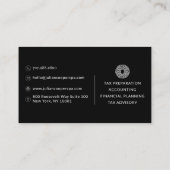 Carte De Visite Comptable Moderne Noir (Dos)