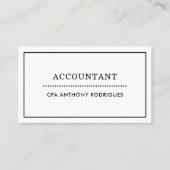 Carte de visite comptable moderne noir et blanc (Devant)