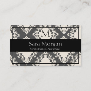 Carte de visite comptable - monogramme classique D