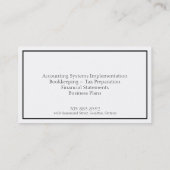 Carte de visite comptable - monogramme classique D (Dos)
