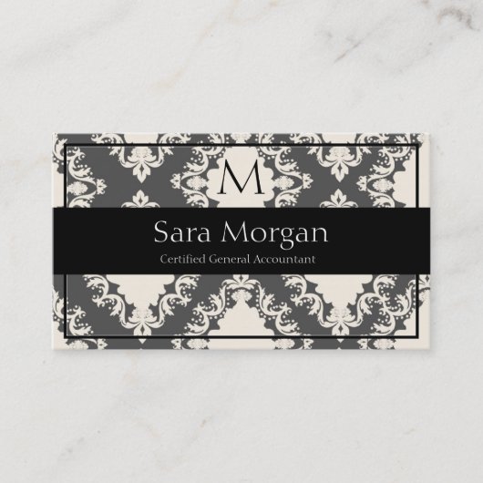Carte de visite comptable - monogramme classique D (Devant)
